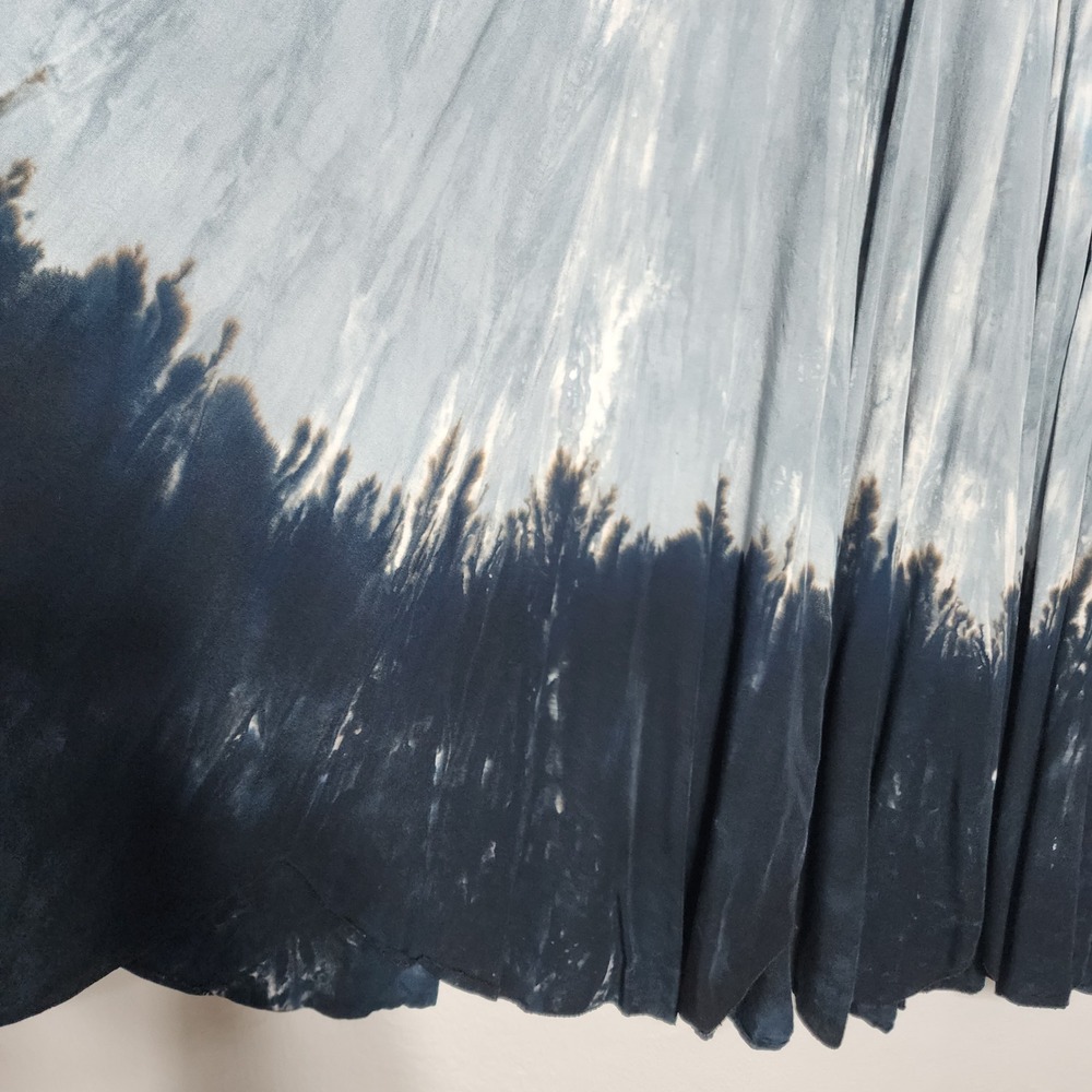 The Silk Road Traders Maxi Skirt Women OS Rayon Blue Black Tie Dye Boho - Picture 11 of 13